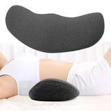 Maxbell Waist Support Cushion Practical Simple Memory Foam for Work Car Seat Resting Deep Gray