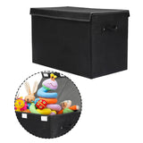 Maxbell Kids Toys Storage Box with Lid Clothes Container for Living Room Closet Home Black