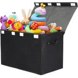 Maxbell Kids Toys Storage Box with Lid Clothes Container for Living Room Closet Home Black