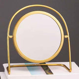 Maxbell Makeup Mirror for Desk Vanity Table Round Mirror for Home Decor Vanity Table Gold