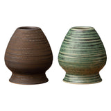 Maxbell Matcha Tea Whisk Holder Craft Ceramic Chasen Holder for Living Room Tabletop dark brown