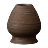 Maxbell Matcha Tea Whisk Holder Craft Ceramic Chasen Holder for Living Room Tabletop dark brown