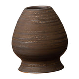 Maxbell Matcha Tea Whisk Holder Craft Ceramic Chasen Holder for Living Room Tabletop dark brown