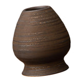 Maxbell Matcha Tea Whisk Holder Craft Ceramic Chasen Holder for Living Room Tabletop dark brown