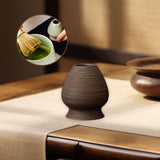 Maxbell Matcha Tea Whisk Holder Craft Ceramic Chasen Holder for Living Room Tabletop dark brown