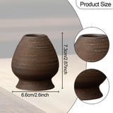 Maxbell Matcha Tea Whisk Holder Craft Ceramic Chasen Holder for Living Room Tabletop dark brown