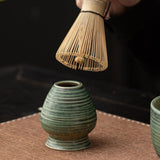 Maxbell Matcha Tea Whisk Holder Craft Ceramic Chasen Holder for Living Room Tabletop Green