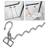 Maxbell Foldable Clothes Drying Rack Sturdy Coat Hanger for Bedroom Balcony Bathroom 33x15cm Silver