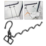 Maxbell Foldable Clothes Drying Rack Sturdy Coat Hanger for Bedroom Balcony Bathroom 33x15cm Black