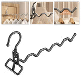 Maxbell Foldable Clothes Drying Rack Sturdy Coat Hanger for Bedroom Balcony Bathroom 33x15cm Black