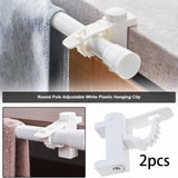 Maxbell 2 Pieces Curtain Rod Brackets Adjustable Clamp Sturdy for Bedroom Hotel Home