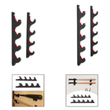 Maxbell Baseball Bat Hanger Wall Mounted Black Color Accessories with Flocked Finish 4 Tiers