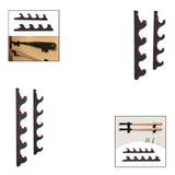Maxbell Baseball Bat Hanger Wall Mounted Black Color Accessories with Flocked Finish 4 Tiers