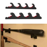 Maxbell Baseball Bat Hanger Wall Mounted Black Color Accessories with Flocked Finish 4 Tiers