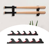 Maxbell Baseball Bat Hanger Wall Mounted Black Color Accessories with Flocked Finish 5 Tiers