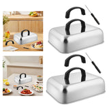 Maxbell Rectangular Basting Cover Cheese Melting Dome for Steaks Barbecue Sandwiches S