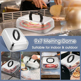 Maxbell Rectangular Basting Cover Cheese Melting Dome for Steaks Barbecue Sandwiches L