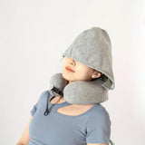 Maxbell Travel Pillow Convenient Storage for Car Airplane Ergonomic Airplane Cushion grey
