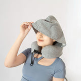 Maxbell Travel Pillow Convenient Storage for Car Airplane Ergonomic Airplane Cushion grey