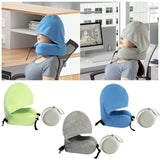 Maxbell Travel Pillow Convenient Storage for Car Airplane Ergonomic Airplane Cushion grey