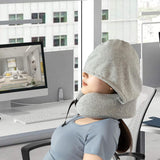 Maxbell Travel Pillow Convenient Storage for Car Airplane Ergonomic Airplane Cushion grey