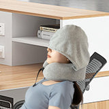 Maxbell Travel Pillow Convenient Storage for Car Airplane Ergonomic Airplane Cushion grey