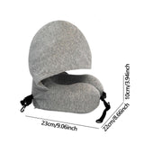 Maxbell Travel Pillow Convenient Storage for Car Airplane Ergonomic Airplane Cushion grey