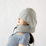 Maxbell Travel Pillow Convenient Storage for Car Airplane Ergonomic Airplane Cushion grey