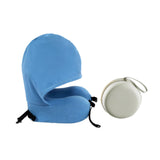 Maxbell Travel Pillow Convenient Storage for Car Airplane Ergonomic Airplane Cushion blue