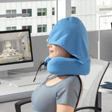 Maxbell Travel Pillow Convenient Storage for Car Airplane Ergonomic Airplane Cushion blue