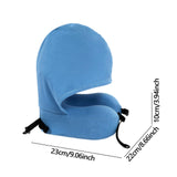 Maxbell Travel Pillow Convenient Storage for Car Airplane Ergonomic Airplane Cushion blue