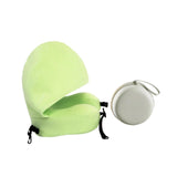 Maxbell Travel Pillow Convenient Storage for Car Airplane Ergonomic Airplane Cushion green