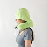 Maxbell Travel Pillow Convenient Storage for Car Airplane Ergonomic Airplane Cushion green