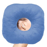 Maxbell Ear Piercing Pillow with Ear Hole for Relaxation wearing Earrings Headphones Blue