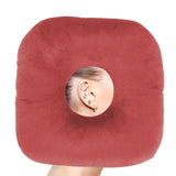 Maxbell Ear Piercing Pillow with Ear Hole for Relaxation wearing Earrings Headphones Red