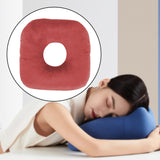 Maxbell Ear Piercing Pillow with Ear Hole for Relaxation wearing Earrings Headphones Red