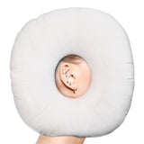 Maxbell Ear Piercing Pillow with Ear Hole for Relaxation wearing Earrings Headphones White