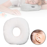 Maxbell Ear Piercing Pillow with Ear Hole for Relaxation wearing Earrings Headphones White