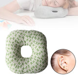 Maxbell Ear Piercing Pillow with Ear Hole for Relaxation wearing Earrings Headphones Leaves