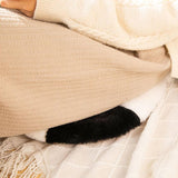 Maxbell Cat Shaped Seat Cushion Zipper Office Chair Cushion for Home Living Room Car Brown White