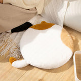 Maxbell Cat Shaped Seat Cushion Zipper Office Chair Cushion for Home Living Room Car Brown White