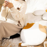 Maxbell Cat Shaped Seat Cushion Zipper Office Chair Cushion for Home Living Room Car Brown White