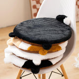 Maxbell Cat Shaped Seat Cushion Zipper Office Chair Cushion for Home Living Room Car Brown White
