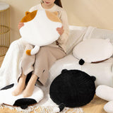 Maxbell Cat Shaped Seat Cushion Zipper Office Chair Cushion for Home Living Room Car Brown White