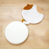 Maxbell Cat Shaped Seat Cushion Zipper Office Chair Cushion for Home Living Room Car Brown White