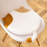 Maxbell Cat Shaped Seat Cushion Zipper Office Chair Cushion for Home Living Room Car Brown White