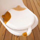 Maxbell Cat Shaped Seat Cushion Zipper Office Chair Cushion for Home Living Room Car Brown White