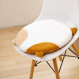 Maxbell Cat Shaped Seat Cushion Zipper Office Chair Cushion for Home Living Room Car Brown White