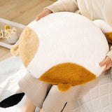 Maxbell Cat Shaped Seat Cushion Zipper Office Chair Cushion for Home Living Room Car Brown White