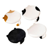 Maxbell Cat Shaped Seat Cushion Zipper Office Chair Cushion for Home Living Room Car Brown White